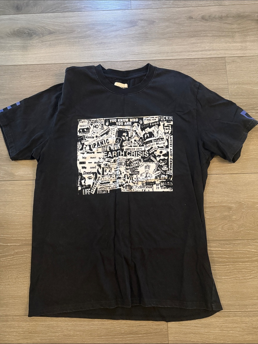 Black Gallery Dept. Graphic Crewneck T-Shirt with White Poster Print